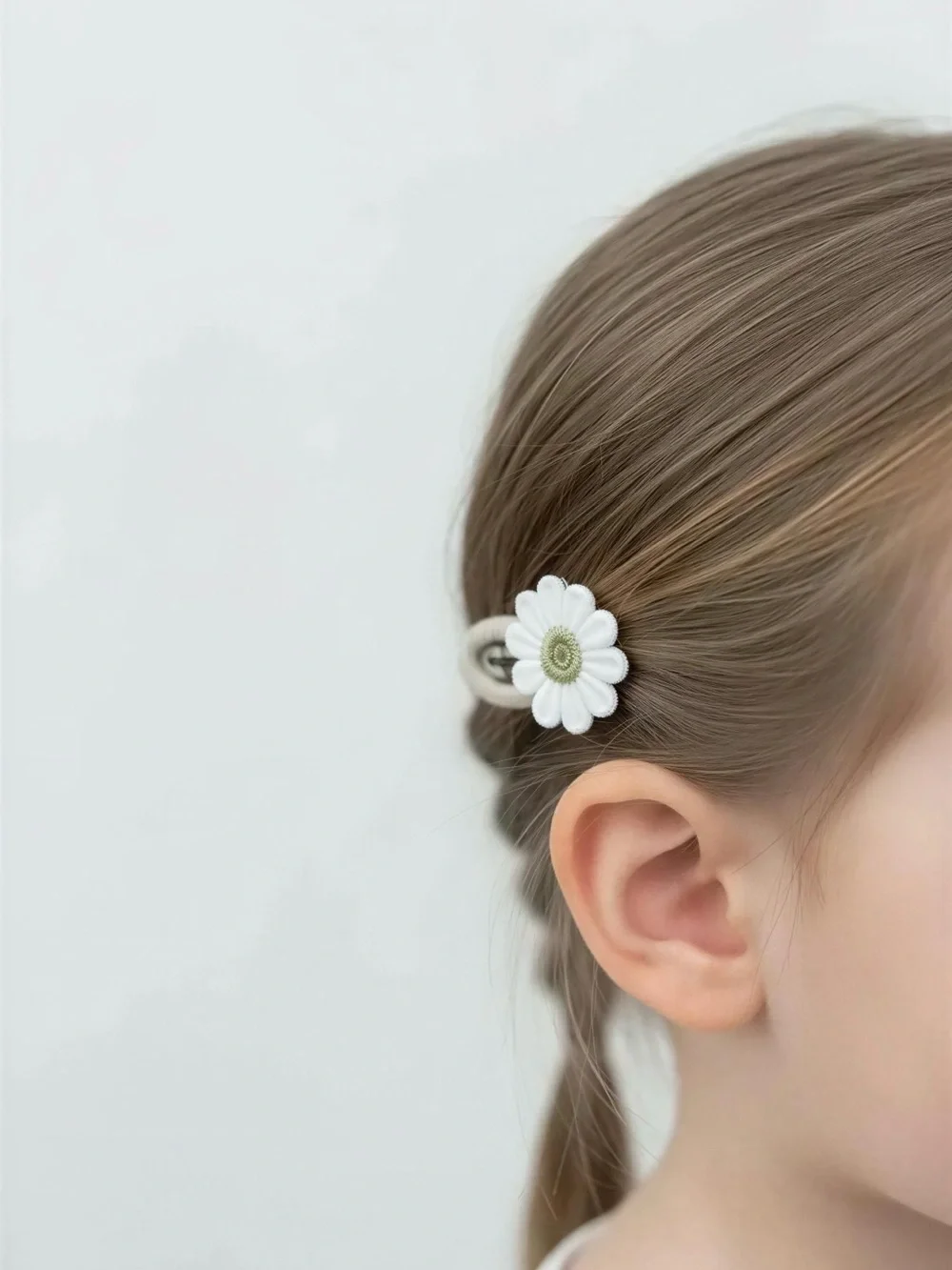 Handmade White Daisy Hair Clips - Set of 2 - Boho Floral Snap Hair Barrettes